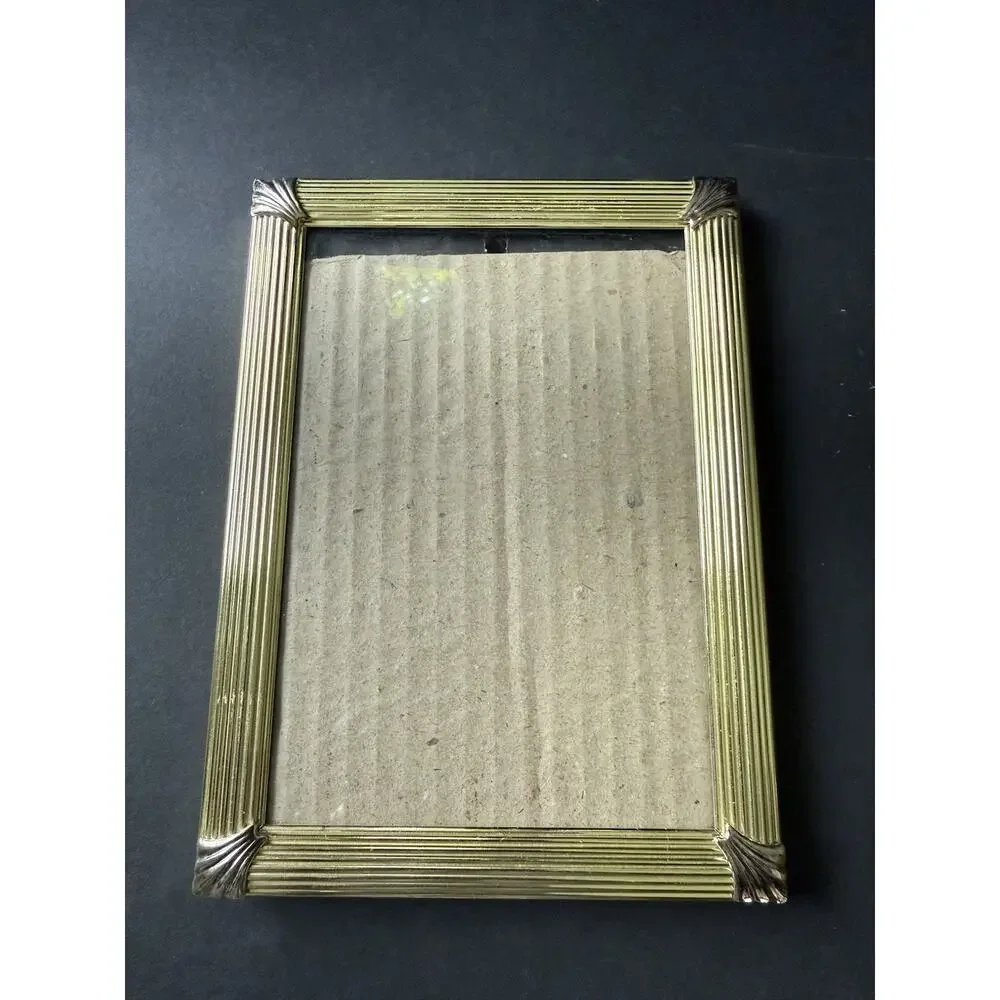 Metal Frame Brass Silver Tone 5x7 Deco MCM Modernist Contemporary